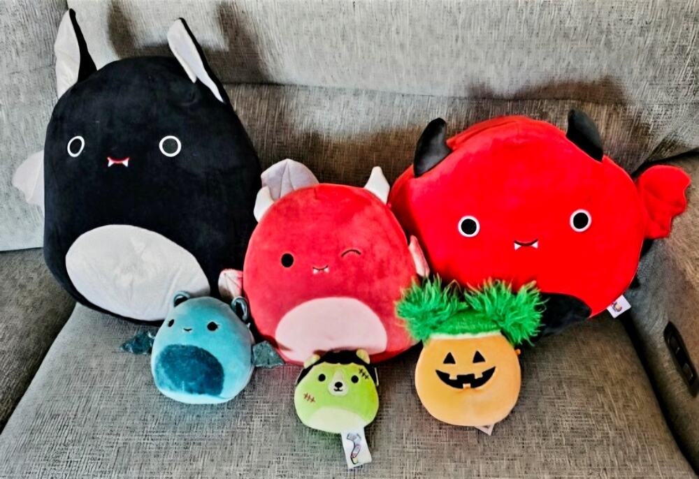 Lot of 6 Halloween Themed 3.5"-12" Squishmallows 12" Flip-a-Mallow Plushies EUC
